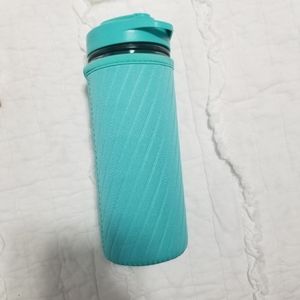 Masontops Mason Jar Hydration Kit With Koozie and Flip Top Lid NIB Turquoise